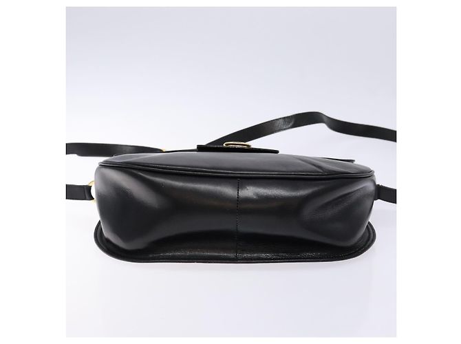 Borsa a Spalla Gancini in Pelle Nera e Oro Auth BA4219 di Salvatore Ferragamo Nero D'oro - vista 9