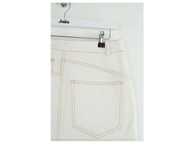 Autre Marque Mini falda blanca de algodón Blanco - vista 2