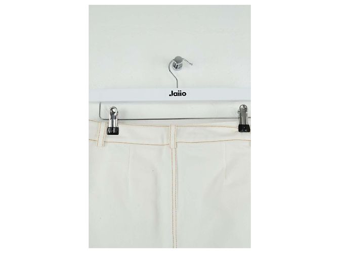 Autre Marque Mini falda blanca de algodón Blanco - vista 4