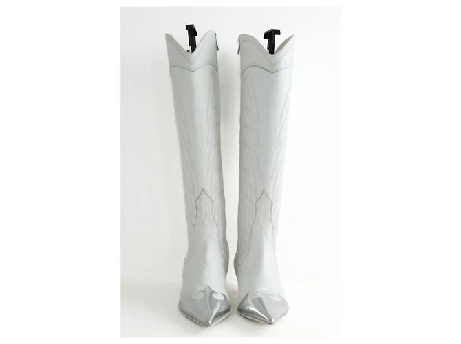 Bruno Magli Botas de cuero blancas - vista 2