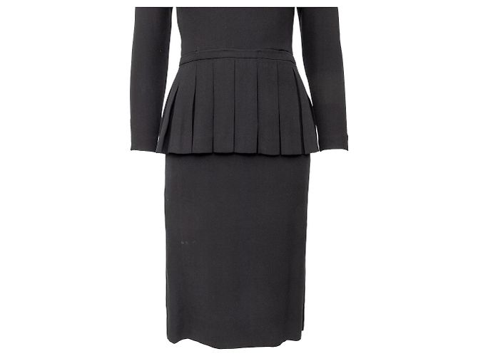 Autre Marque Vestido Plisado Jean Patou Negro - vista 7