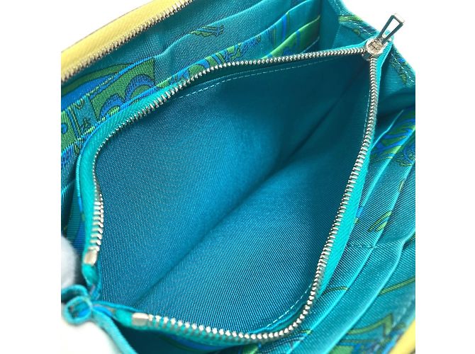 Hermès Azap Long Silk'in Geldbörse Grün Gelb - Ansicht 13