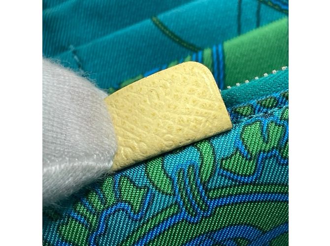Hermès Azap Long Silk'in Geldbörse Grün Gelb - Ansicht 15