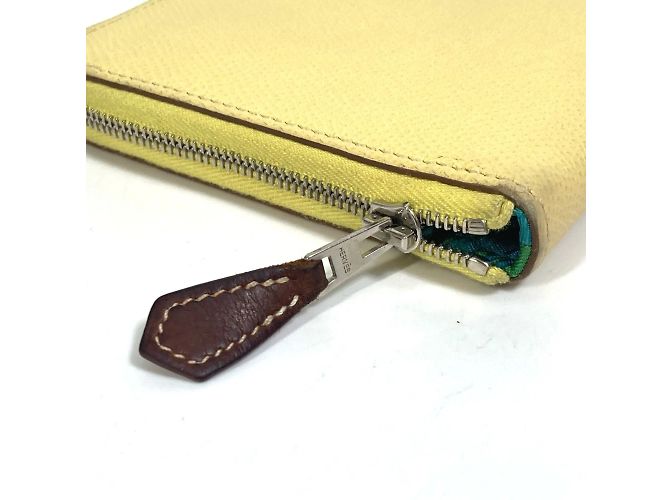 Hermès Azap Long Silk'in Geldbörse Grün Gelb - Ansicht 5