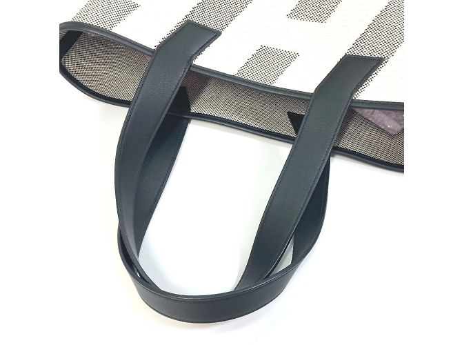 Hermès Cabas Bias H 40 Ambié GM Handtasche Braun Schwarz Weiß - Ansicht 4