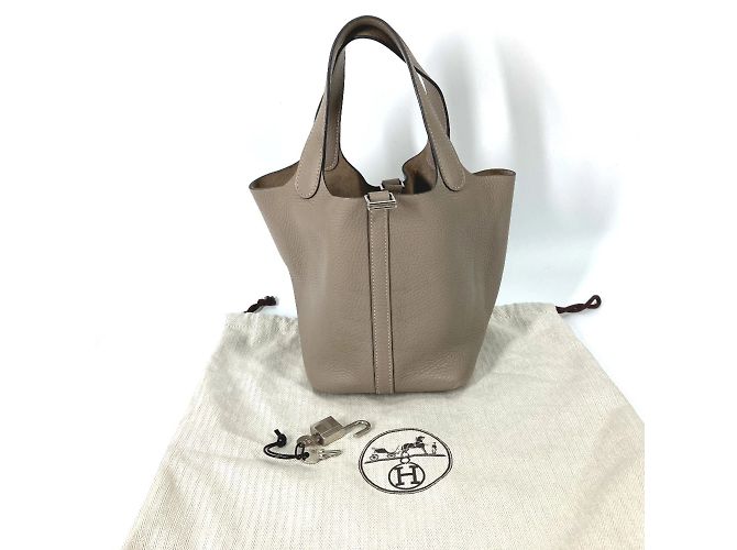 Hermès Picotin Lock PM 18 Tote Bag Braun Grau - Ansicht 11