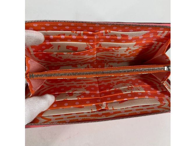 Cartera con cremallera redonda Azap Long Silk'in de Hermès Rosa - vista 14