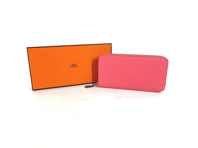 Cartera con cremallera redonda Azap Long Silk'in de Hermès Rosa - vista 2