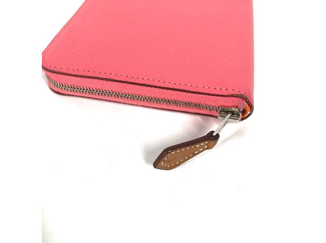 Cartera con cremallera redonda Azap Long Silk'in de Hermès Rosa - vista 3