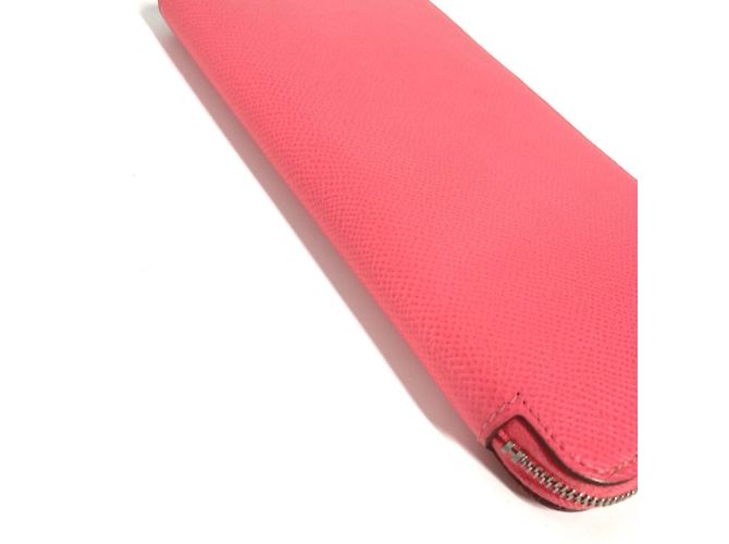 Cartera con cremallera redonda Azap Long Silk'in de Hermès Rosa - vista 8