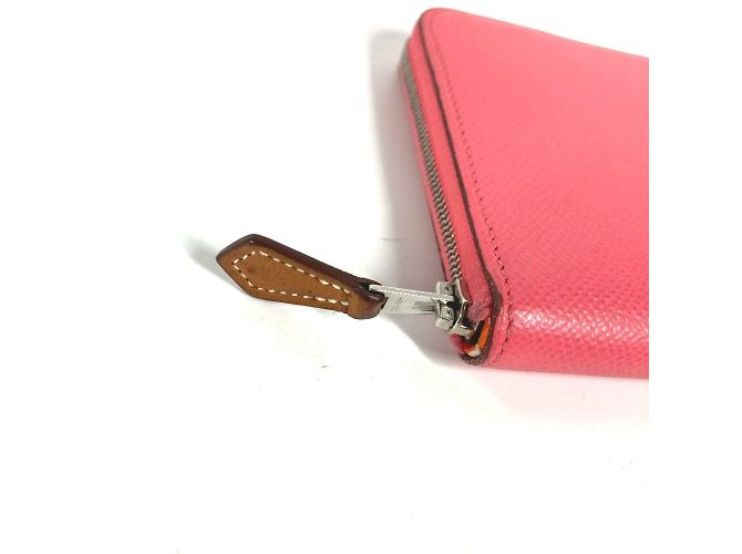 Cartera con cremallera redonda Azap Long Silk'in de Hermès Rosa - vista 9