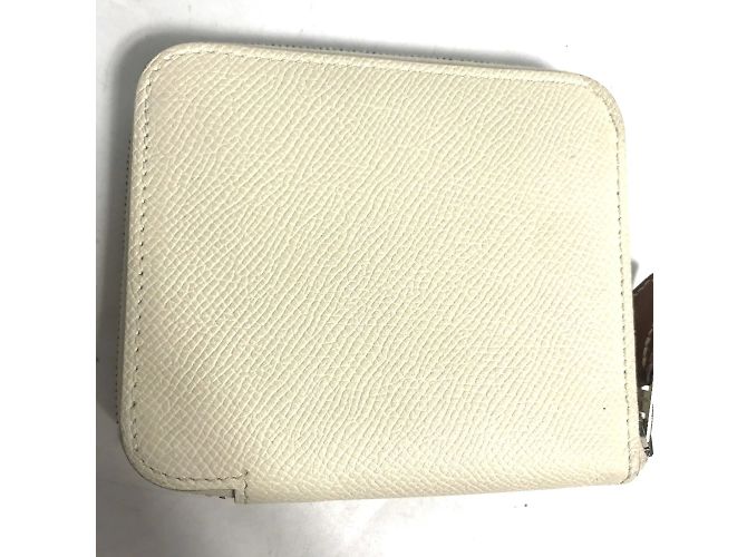 Monedero de seda Hermès Blanco - vista 5
