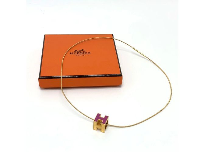 Collana in lacca Ash H Cube Carage di Hermès Porpora - vista 6
