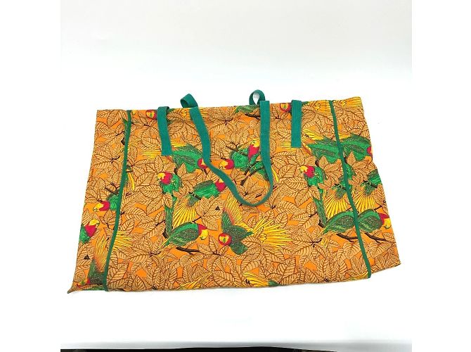Bolso tote de lona con estampado de loro Hermès Naranja - vista 2
