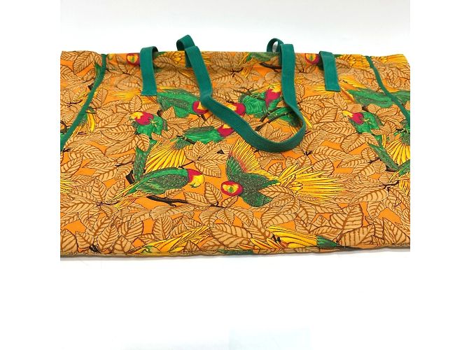 Bolso tote de lona con estampado de loro Hermès Naranja - vista 5