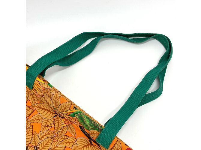 Bolso tote de lona con estampado de loro Hermès Naranja - vista 6