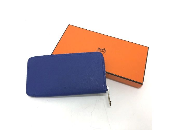 Cartera con cremallera redonda Azap Long Silk'in de Hermès Azul - vista 11