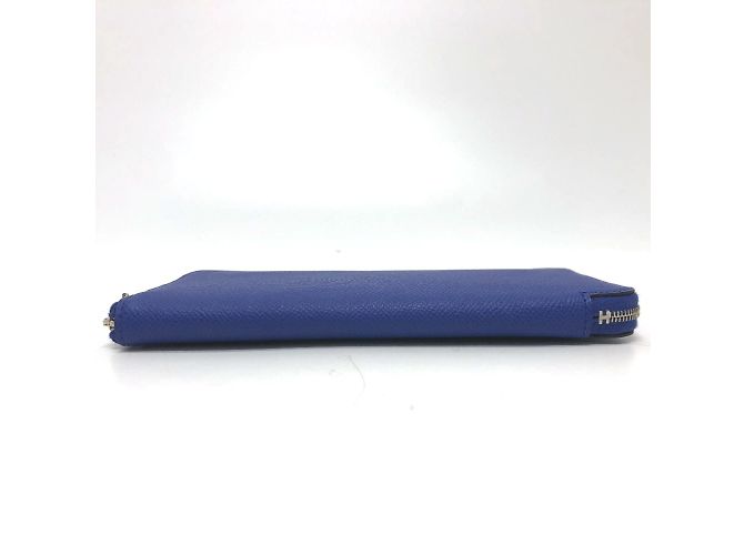 Cartera con cremallera redonda Azap Long Silk'in de Hermès Azul - vista 4