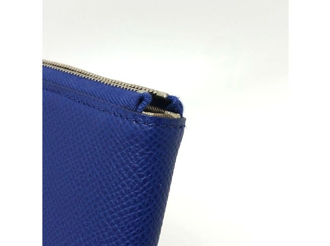 Cartera con cremallera redonda Azap Long Silk'in de Hermès Azul - vista 6