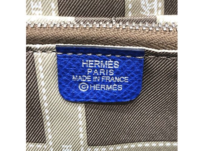 Cartera con cremallera redonda Azap Long Silk'in de Hermès Azul - vista 8
