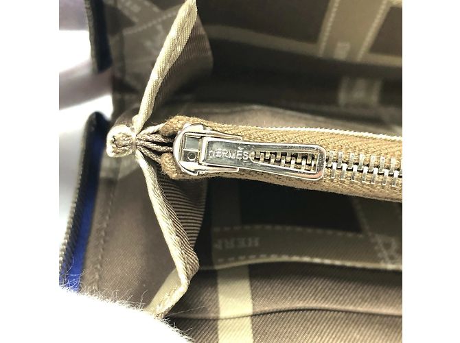 Cartera con cremallera redonda Azap Long Silk'in de Hermès Azul - vista 9