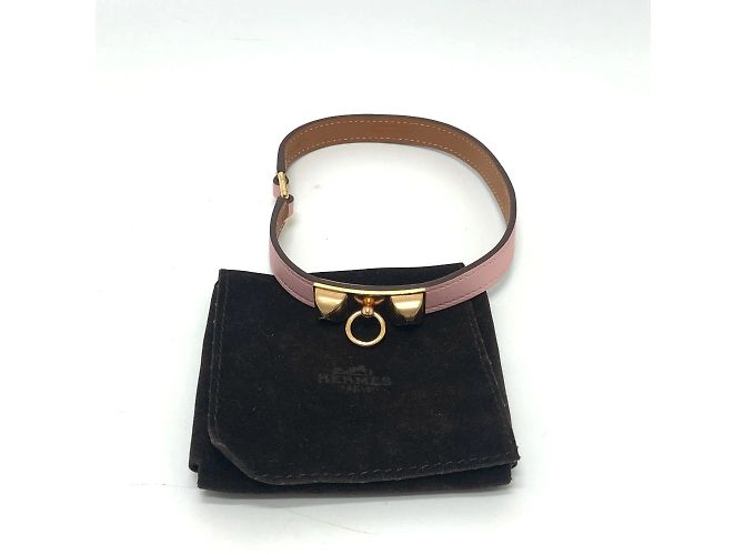 Hermès Bracciale Charm a Doppio Giro 2 File Hermes Rival Rosa - vista 10