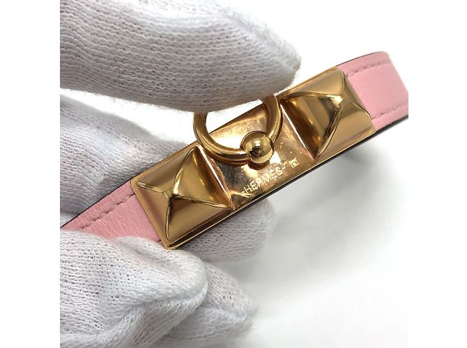 Hermès Bracciale Charm a Doppio Giro 2 File Hermes Rival Rosa - vista 9