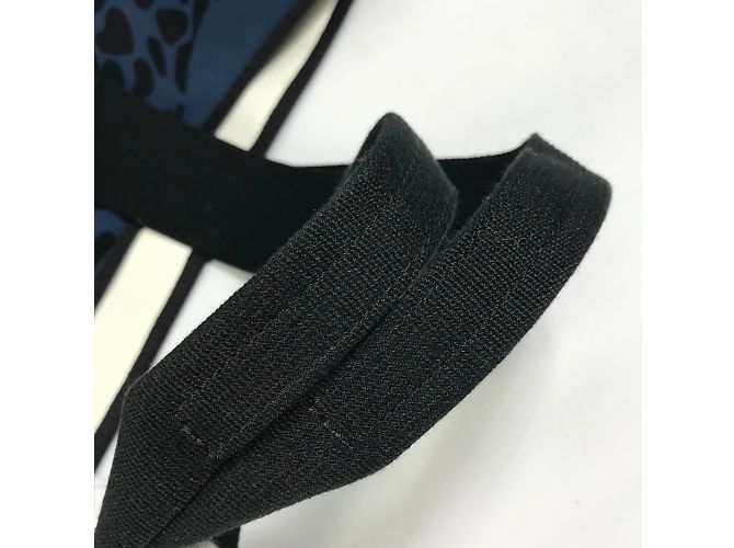 Borsa a spalla con stampa leopardata Hermès Nero Blu navy - vista 10