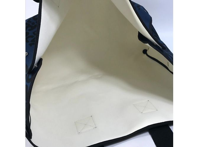 Borsa a spalla con stampa leopardata Hermès Nero Blu navy - vista 11
