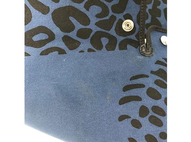 Borsa a spalla con stampa leopardata Hermès Nero Blu navy - vista 15