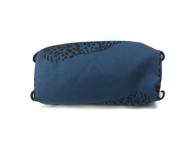 Borsa a spalla con stampa leopardata Hermès Nero Blu navy - vista 5