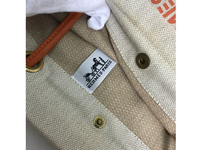 Borsa a Spalla Aline PM Logo di Hermès Beige Arancione - vista 10
