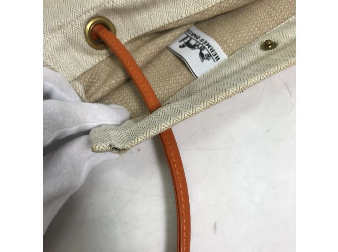 Borsa a Spalla Aline PM Logo di Hermès Beige Arancione - vista 11
