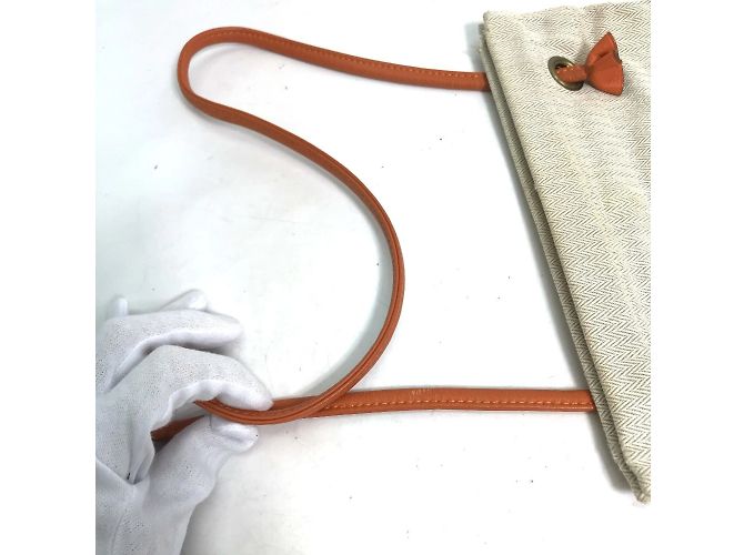 Borsa a Spalla Aline PM Logo di Hermès Beige Arancione - vista 5