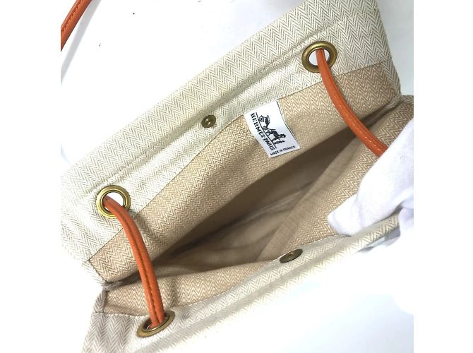 Borsa a Spalla Aline PM Logo di Hermès Beige Arancione - vista 9