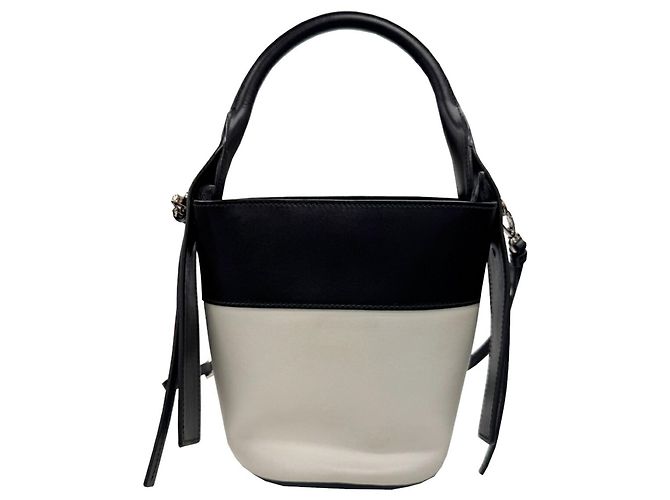 Borsa a Spalla Ouverture 1BE015 di Prada Nero Bianco - vista 2