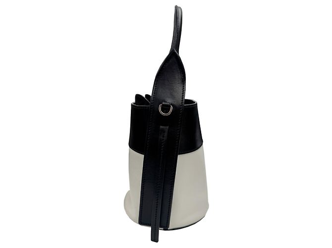 Borsa a Spalla Ouverture 1BE015 di Prada Nero Bianco - vista 3