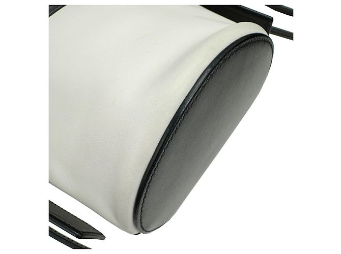 Borsa a Spalla Ouverture 1BE015 di Prada Nero Bianco - vista 6