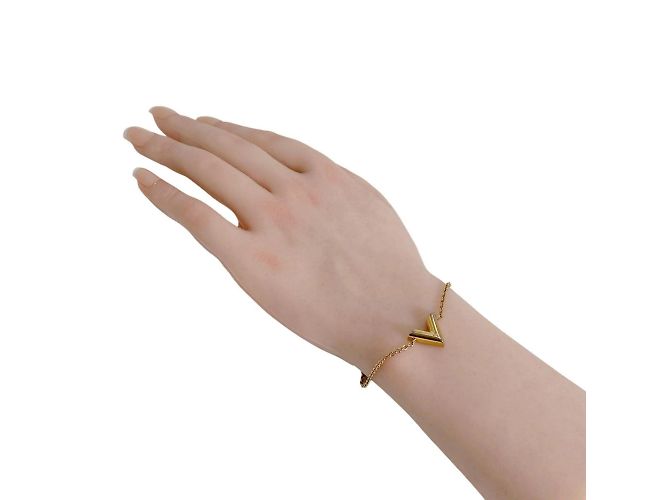 Bracciale in metallo V essenziale Louis Vuitton D'oro - vista 3