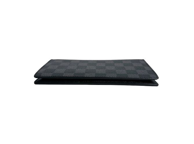 Brazza Louis Vuitton Damier Graphite Bi-fold Wallet Brown Black - view 3