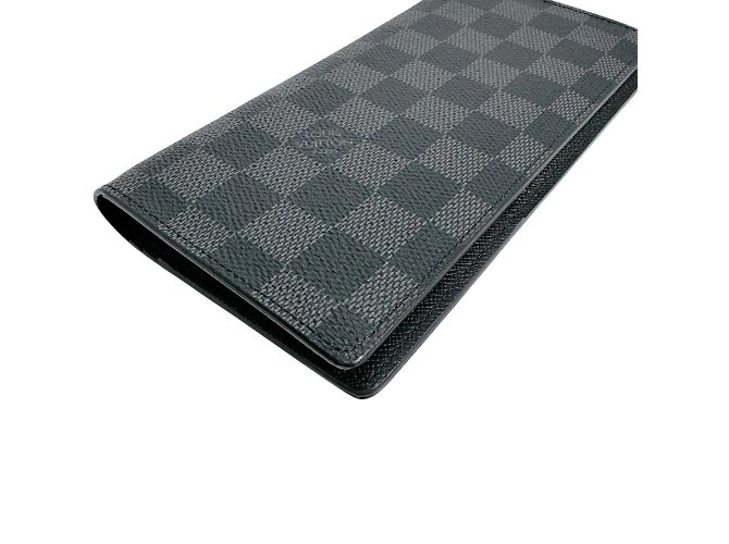 Brazza Louis Vuitton Damier Graphite Bi-fold Wallet Brown Black - view 5