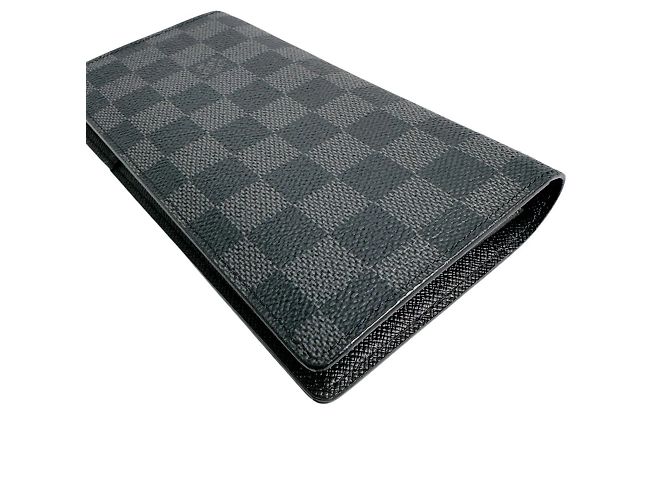 Brazza Louis Vuitton Damier Graphite Bi-fold Wallet Brown Black - view 6