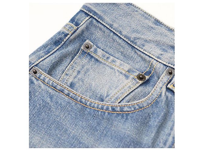 Pantalon en denim en agneau Monogram Louis Vuitton Bleu - vue 11