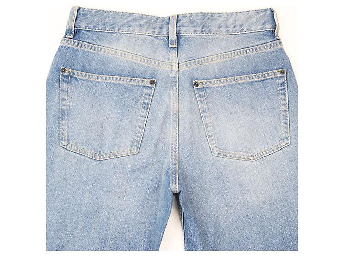Pantalon en denim en agneau Monogram Louis Vuitton Bleu - vue 12