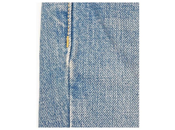 Pantalon en denim en agneau Monogram Louis Vuitton Bleu - vue 4