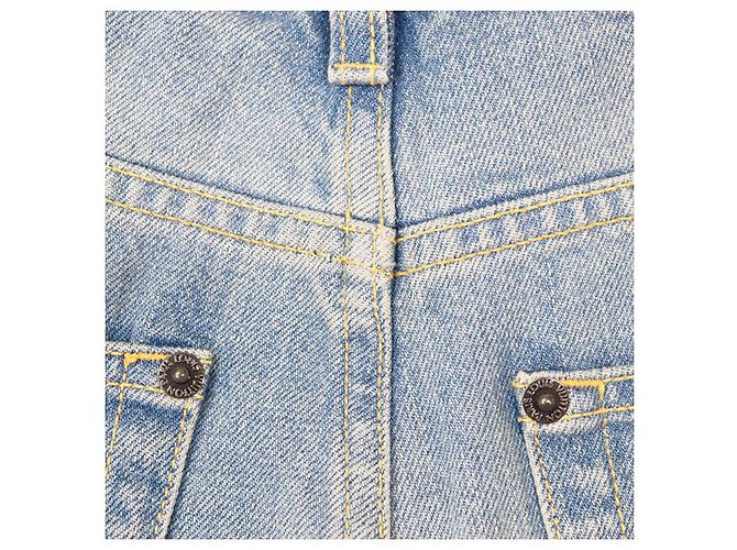 Pantalon en denim en agneau Monogram Louis Vuitton Bleu - vue 6