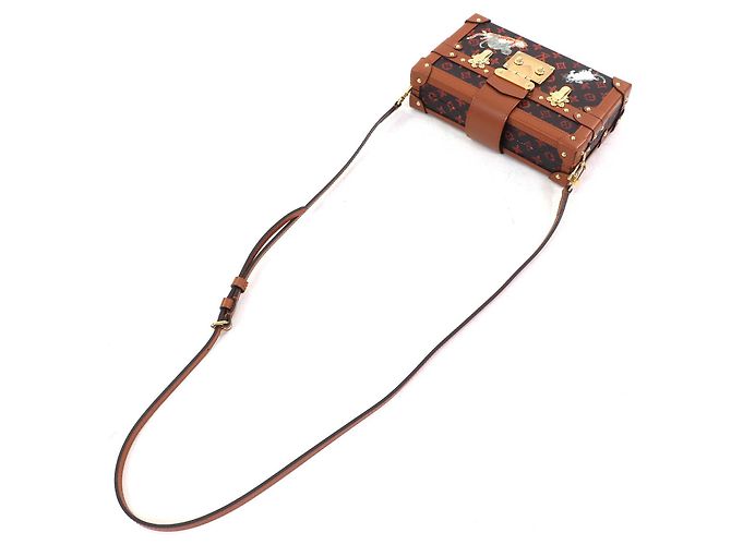 Borsa a spalla Catgram trasformata Petite Malle Louis Vuitton Marrone - vista 4