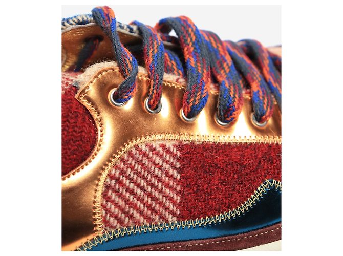 Chanel Multifarbige Tartan-Leder- und Tweed-CC-Sneaker - Größe EU 39 - Ansicht 4