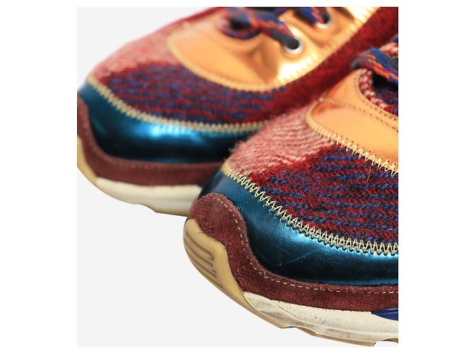 Chanel Multifarbige Tartan-Leder- und Tweed-CC-Sneaker - Größe EU 39 - Ansicht 5