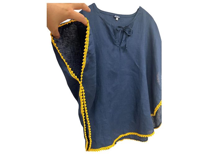 Autre Marque Top Poncho de Lino Azul MC2 Saint Barth - vista 6